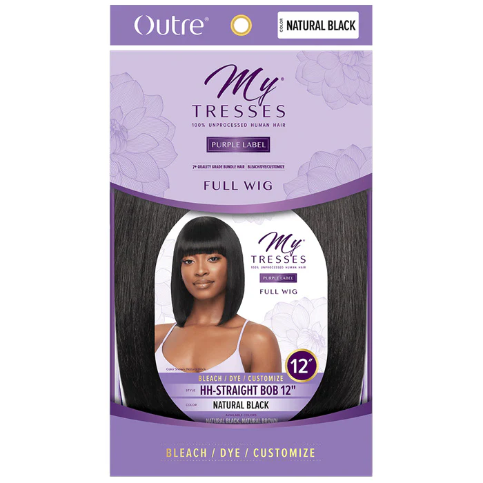 Outre MyTresses Purple Label Unprocessed Human Hair Full Wig HH-STRAIGHT BOB 12" - Image 4