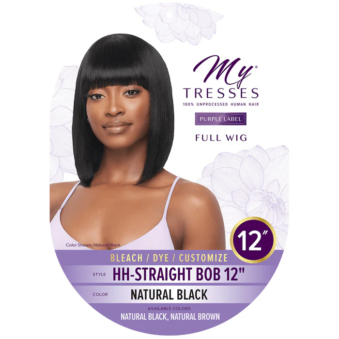 Outre MyTresses Purple Label Unprocessed Human Hair Full Wig HH-STRAIGHT BOB 12" - Image 5