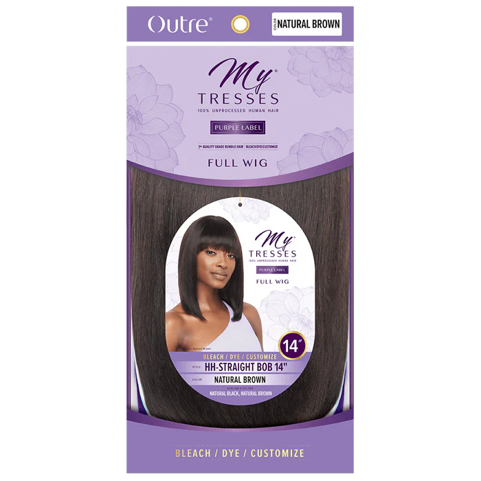 Outre MyTresses Purple Label Unprocessed Human Hair Full Wig HH-STRAIGHT BOB 14" - Image 5