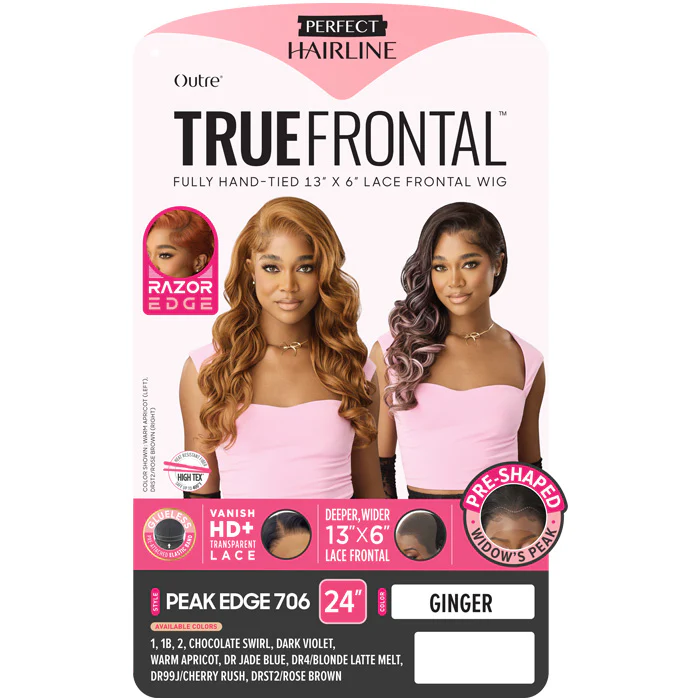 Outre Perfect Hairline True Frontal Glueless 13x6 HD Pre-Shaped Widow's Peak Lace Front Wig - PEAK EDGE 706 - Image 4