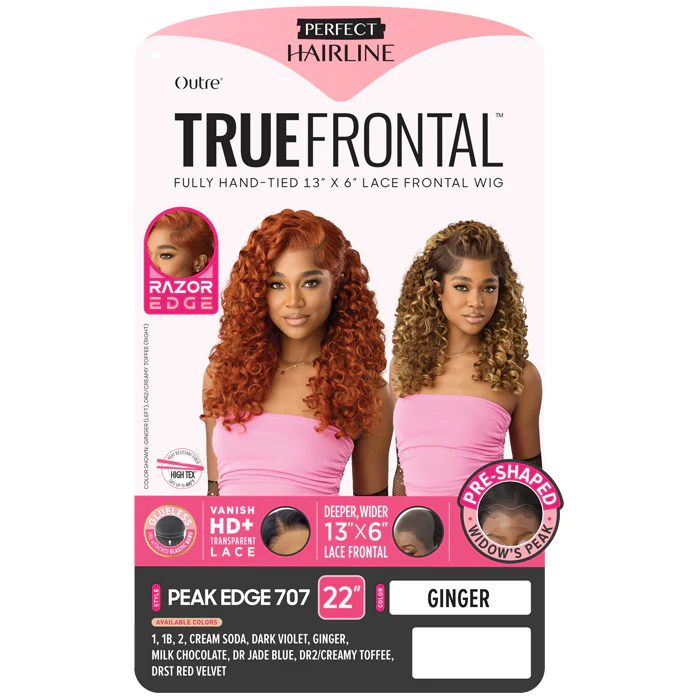 Outre Perfect Hairline True Frontal Glueless 13x6 HD Pre-Shaped Widow's Peak Lace Front Wig - PEAK EDGE 707 - Image 4
