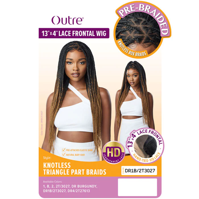 Outre Pre-Braided 13x4 HD Lace Front Wig - KNOTLESS TRIANGLE PART BRAIDS 26" - Image 4