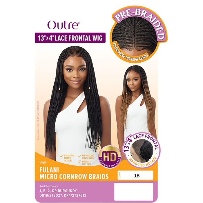 Outre Pre-Braided Glueless HD 13X4 Lace Frontal Wig - FULANI MICRO CORNROW BRAIDS - Image 6