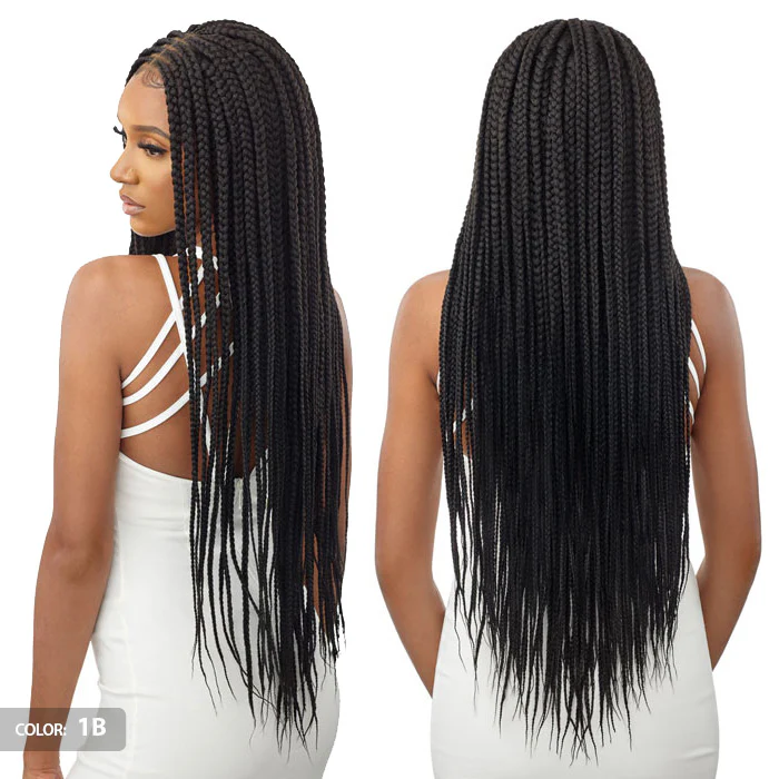 Outre Pre Braided HD 4X4 Lace Front Wig - MIDDLE PART-IN BOX BRAIDS 36" - Image 3