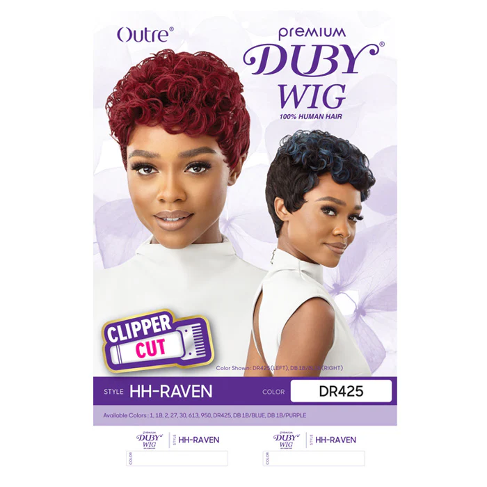 Outre Premium Duby 100% Human Hair Clipper Cut Full Wig - RAVEN - Image 4