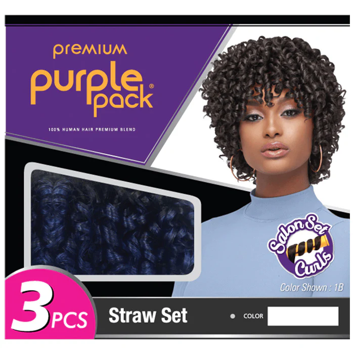 Outre Premium Purple Pack 100% Human Hair Premium Blend Salon Set Curls STRAW SET 3PCS - Image 4