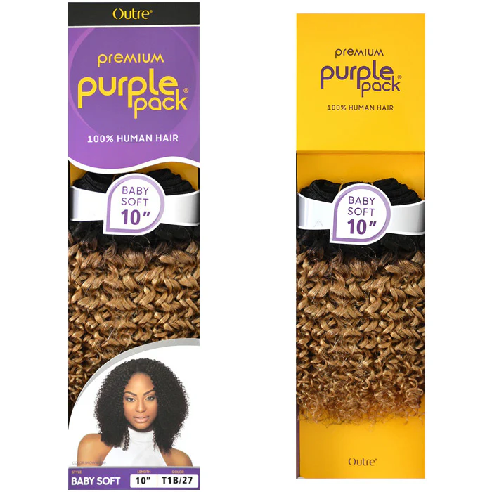 Outre Premium Purple Pack 100% Human Hair Weave - BABY SOFT 10" - Image 5