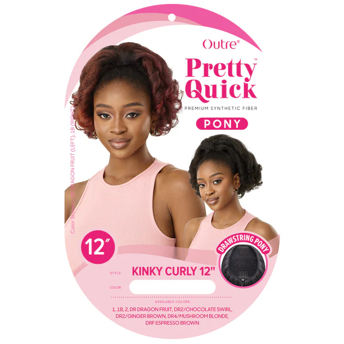 Outre Pretty Quick Drawstring Ponytail - KINKY CURLY 12" - Image 5
