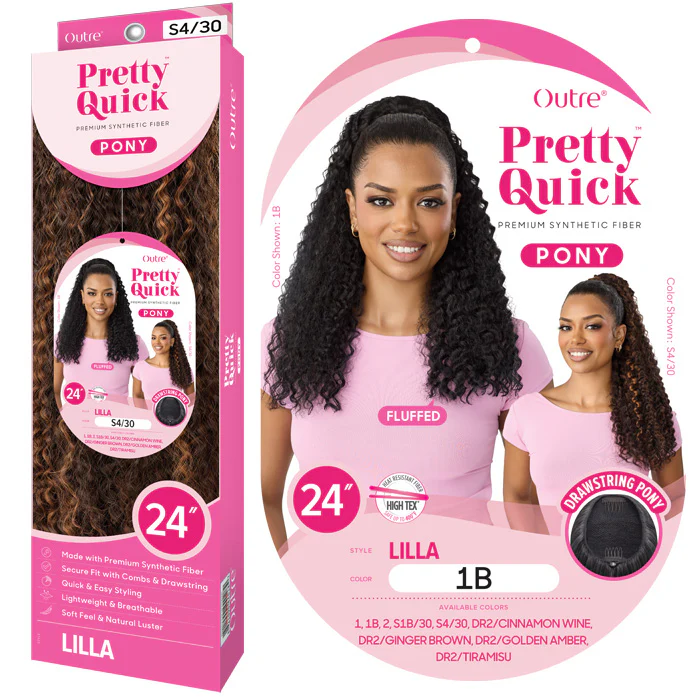 Outre Pretty Quick Drawstring Ponytail - LILLA 24" - Image 4