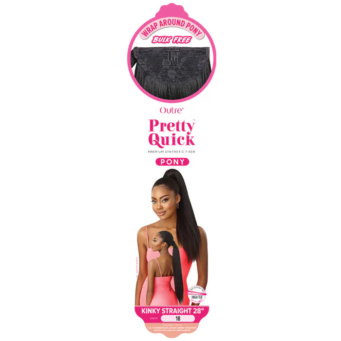 Outre Pretty Quick Pony Wrap Around Ponytail - KINKY STRAIGHT 28" - Image 4