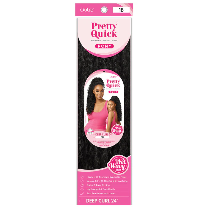 Outre Pretty Quick Wet & Wavy Drawstring Ponytail - DEEP CURL 24" - Image 6