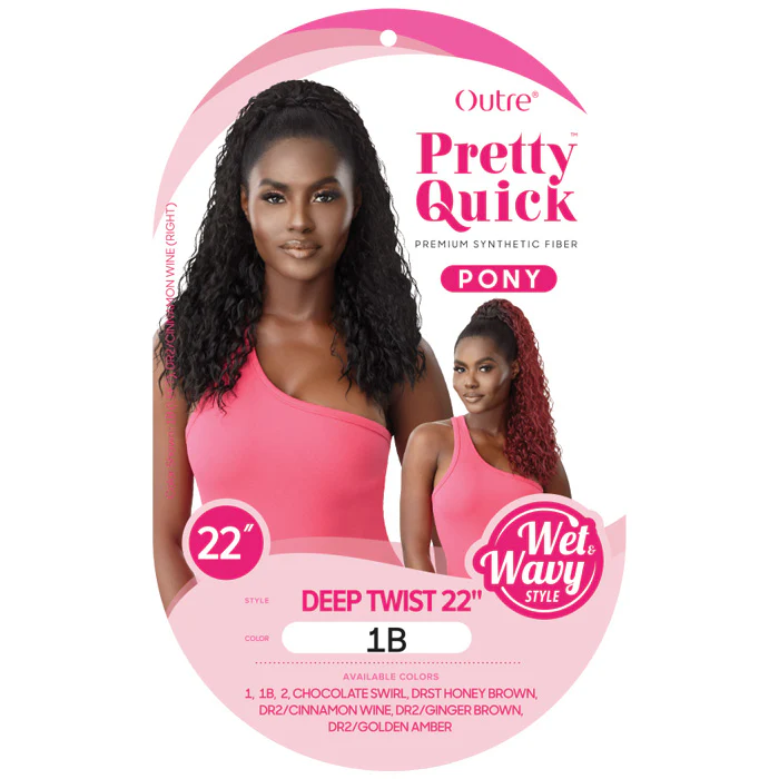 Outre Pretty Quick Wet & Wavy Drawstring Ponytail - DEEP TWIST 22" - Image 5