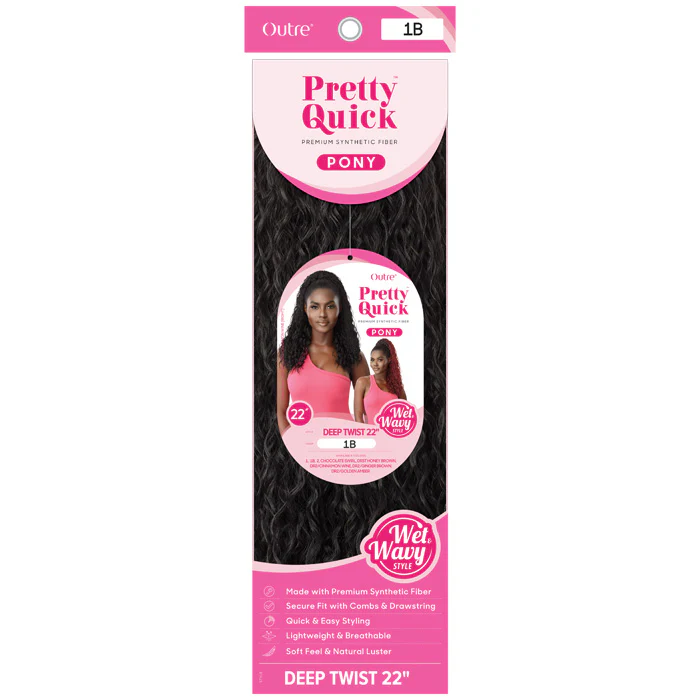 Outre Pretty Quick Wet & Wavy Drawstring Ponytail - DEEP TWIST 22" - Image 6
