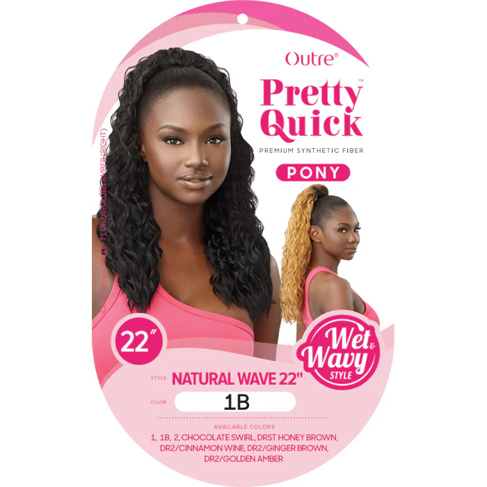 Outre Pretty Quick Wet & Wavy Drawstring Ponytail - NATURAL WAVE 22" - Image 5