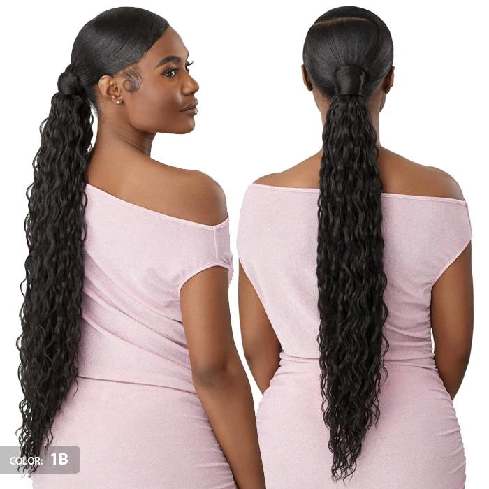Outre Pretty Quick Wrap Ponytail - WATER WAVE 28" - Wet & Wavy Style - Image 3