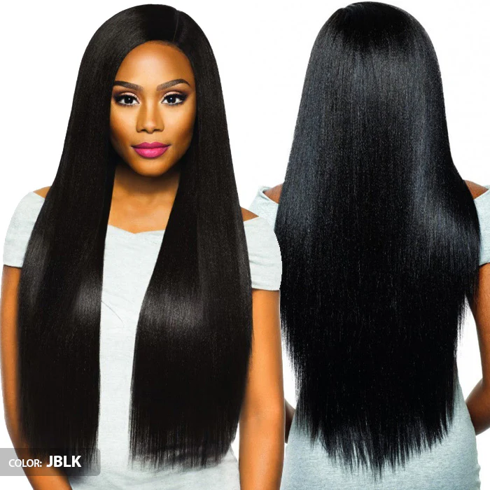Outre Purple Pack Brazilian Boutique 100% Human Hair Blend Weave - VIRGIN SLEEK PRESSED 3 PCS 18/20/22"+CLOSURE - Image 4