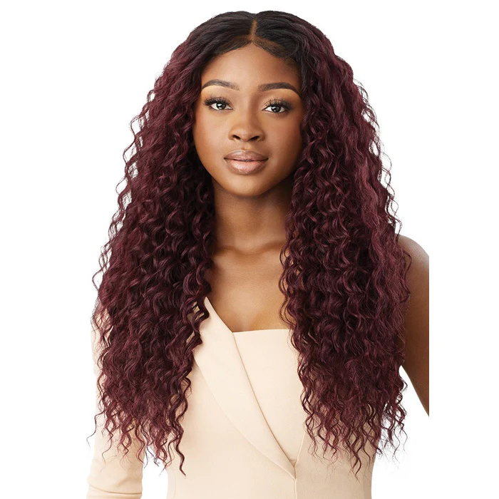 Outre Purple Pack Brazilian Boutique Human Hair Blend Weave - VIRGIN LOOSE DEEP 4PCS (18/20/22"+ 4" lace closure)