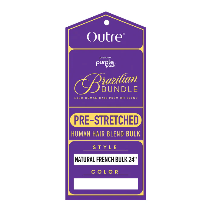 Outre Purple Pack Brazilian Bundle 100% Human Hair Blend Braid - PRESTRETCHED NATURAL FRENCH BULK 18/24 - Image 3