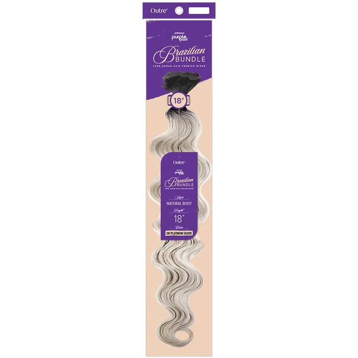 Outre Purple Pack Brazilian Bundle Human Hair Blend Weave - NATURAL BODY 18-36" - Image 2
