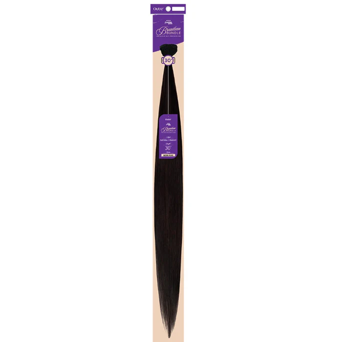Outre Purple Pack Brazilian Bundle Weave Single Pack - NATURAL STRAIGHT 18"/24"/30" - 100% Human Hair Blend