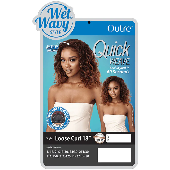 Outre Quick Weave Wet & Wavy Half Wig - LOOSE CURL 18 - Image 4