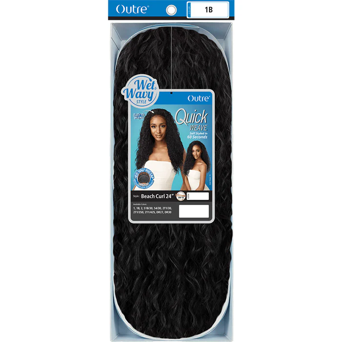 Outre Quick Weave Wet & Wavy Style Half Wig - BEACH CURL 24" - Image 5