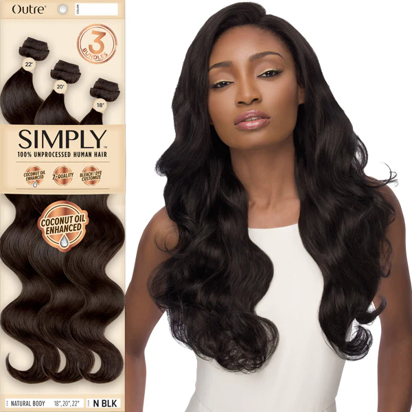 Outre Simply 100% Unprocessed Human Hair 3 Bundles Weaves - NATURAL BODY - Image 2