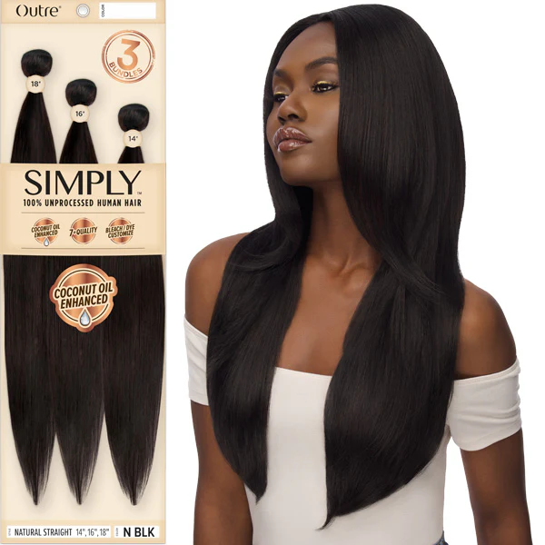 Outre Simply 100% Unprocessed Human Hair Coconut Weave Bundle - NATURAL STRAIGHT - Image 2