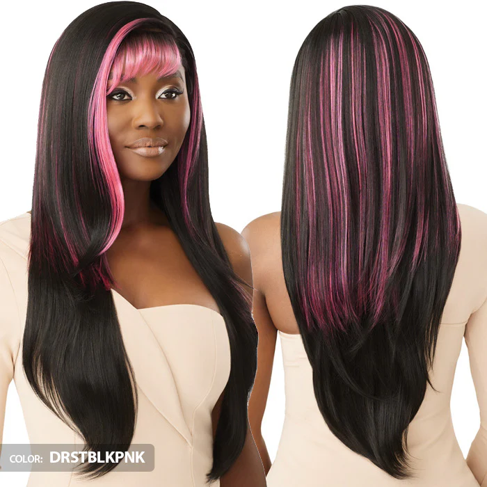 Outre Sleek Lay Glueless Deep C-Part HD Lace Front Wig - DANIELLA - Pre-Styled Bangs - Image 3