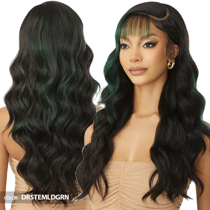 Outre Sleek Lay Glueless Deep C-Part HD Lace Front Wig - NAILANI - Pre-Styled Bangs - Image 3