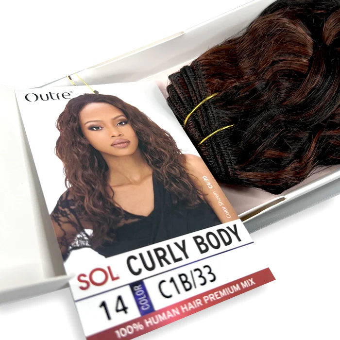 Outre Sol Human Hair Blend Weave - CURLY BODY 14" - Image 3