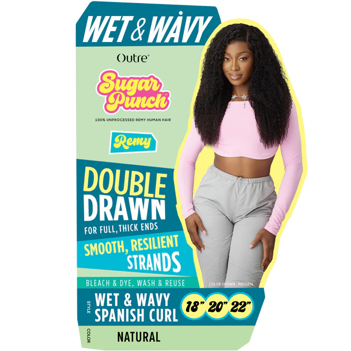 Outre Sugar Punch Wet & Wavy 100% Unprocessed Remy Human Hair Weaves - WET & WAVY SPANISH CURL - Image 4
