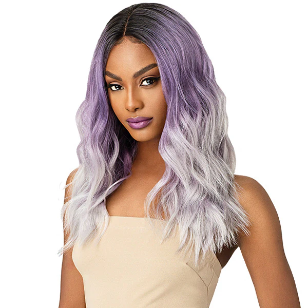 Outre Synthetic Color Bomb I Part Swiss Lace Front Wig - CELESTE - Image 3