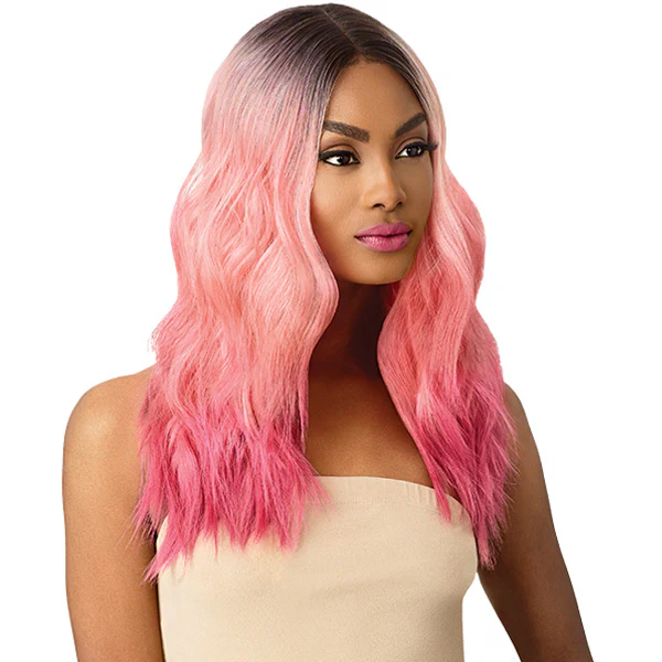 Outre Synthetic Color Bomb I Part Swiss Lace Front Wig - CELESTE - Image 4
