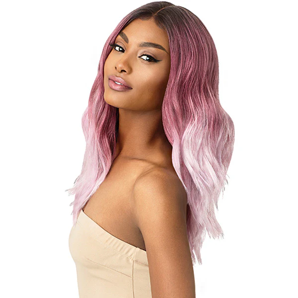 Outre Synthetic Color Bomb I Part Swiss Lace Front Wig - CELESTE - Image 5