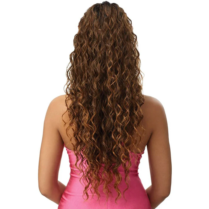 Outre Pretty Quick Drawstring Wet & Wavy Ponytail - BEACH WAVE 28" - Image 4
