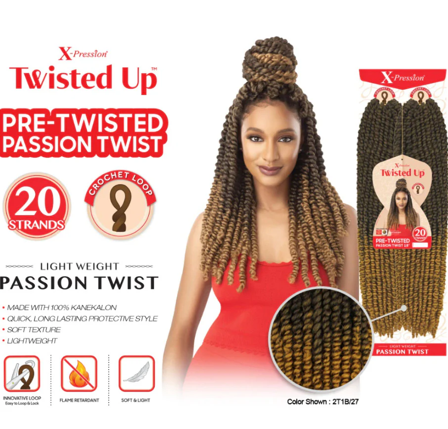 Outre Synthetic X-Pression Twisted Up Crochet Braid - PRE TWISTED PASSION TWIST18" - Image 3