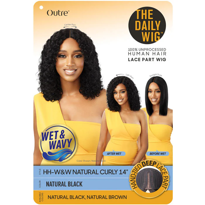 Outre The Daily 100% Unprocessed Human Hair Lace Part Wet & Wavy Wig - NATURAL CURLY 14 - Image 2