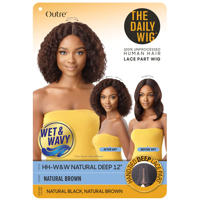 Outre The Daily 100% Unprocessed Human Hair Lace Part Wet & Wavy Wig - NATURAL DEEP 12 - Image 6