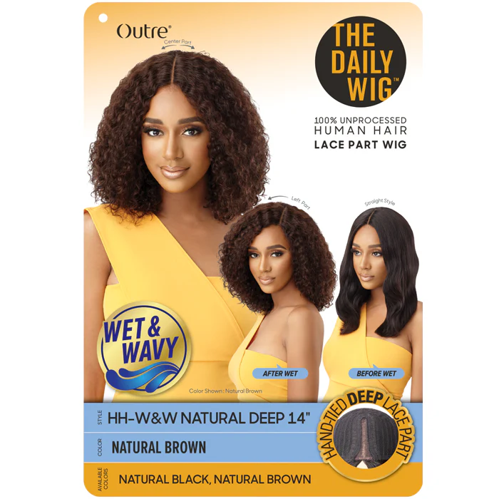 Outre The Daily 100% Unprocessed Human Hair Lace Part Wet & Wavy Wig - NATURAL DEEP 14 - Image 4