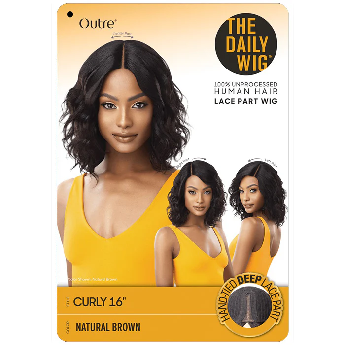 Outre The Daily Wig  100% Unprocessed Human Hair Lace Part Wig - CURLY 16-20" - Image 6