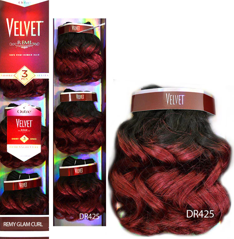 Outre Velvet 100% Remi Human Hair Weave - GLAM CURL 3 PCS (Short Series) - Image 2