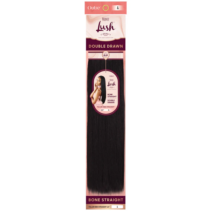 Outre Velvet Lush 100% Remy Human Hair Weave - FULLER END STRAIGHT 10/12/14/16/18/20/22/24 - Image 3