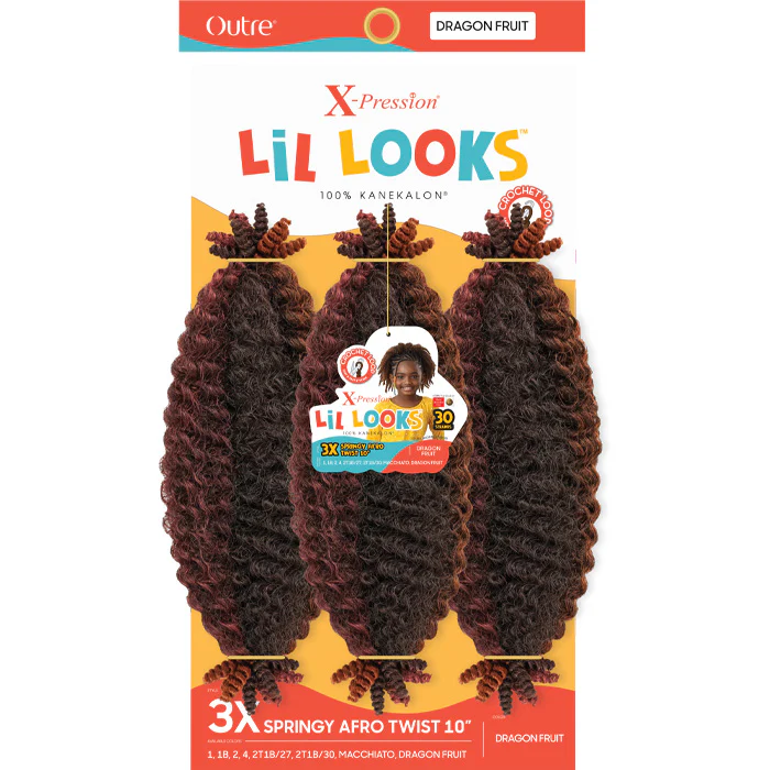 Outre X-Pression LiL Looks Kids Crochet Loop Braid - 3X SPRINGY AFRO TWIST 10" - Image 4