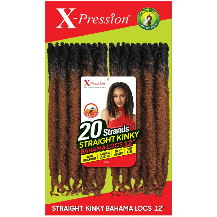 Outre X-Pression Pre-Looped Crochet Braid - STRAIGHT KINKY BAHAMA LOCS 12" - Image 3