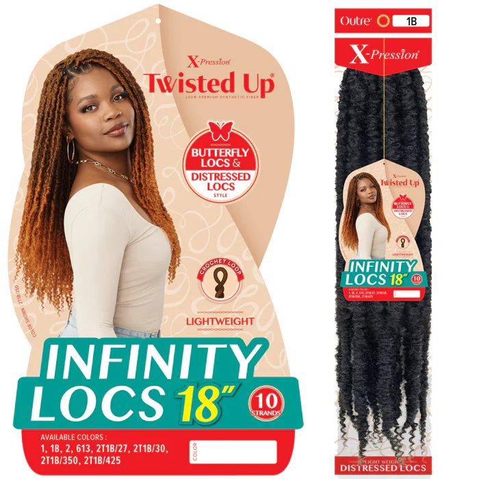 Outre X-Pression Twisted Up Butterfly Locs Crochet Loop Braid - INFINITY LOCS 18" - Image 2