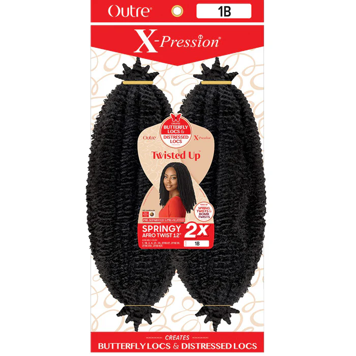 Outre X-Pression Twisted Up Crochet Braid - SPRINGY AFRO TWIST 12" - Image 3