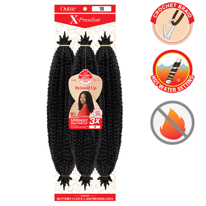 Outre X-Pression Twisted Up Crochet Braid - 3X SPRINGY AFRO TWIST 16" - Image 3