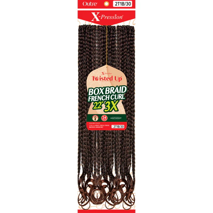 Outre X-Pression Twisted Up Crochet Braid - BOX BRAID FRENCH CURL 22" 3X - Image 2
