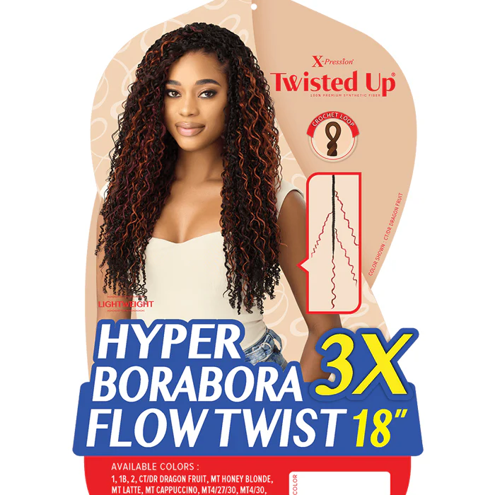 Outre X-Pression Twisted Up Crochet Loop Braid - HYPER BORABORA FLOW TWIST 18" 3X - Image 3